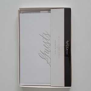 NWT Style Me Pretty Silver and White Guest Book with Pen